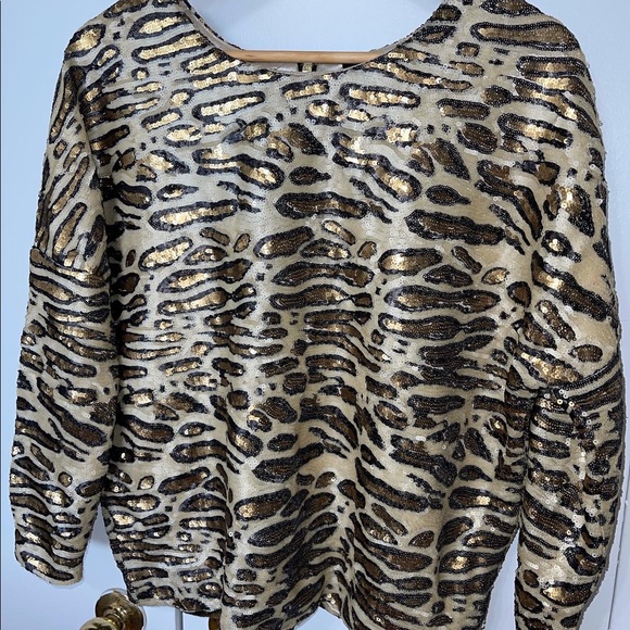 Zara sequin animal print top - Picture 4 of 7